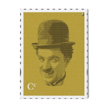 (Charlie Chaplin Stamp=2254) Canvas Print Film Retro Movie Vintage Cinema Poster DIY Framed Kit Wall Art for Living Room Bedroom Decor 16x20 inch