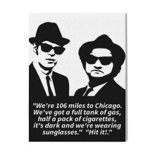 (Blues Brothers Quotes=5299) Canvas Print Film Retro Movie Vintage Cinema Poster DIY Framed Kit Wall Art for Living Room Bedroom Decor 16x20 inch