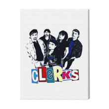 (Clerks=4729) Canvas Print Film Retro Movie Vintage Cinema Poster DIY Framed Kit Wall Art for Living Room Bedroom Decor 16x20 inch