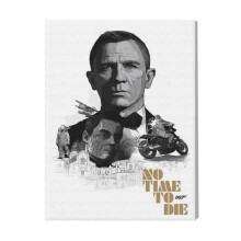 (007 No Time To Die=2082) Canvas Print Film Retro Movie Vintage Cinema Poster DIY Framed Kit Wall Art for Living Room Bedroom Decor 16x20 inch