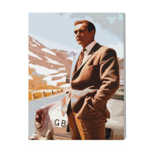 (007 Bond Connery=5480) Canvas Print Film Retro Movie Vintage Cinema Poster DIY Framed Kit Wall Art for Living Room Bedroom Decor 16x20 inch