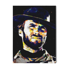 (Clint Eastwood=4455) Canvas Print Film Retro Movie Vintage Cinema Poster DIY Framed Kit Wall Art for Living Room Bedroom Decor 16x20 inch