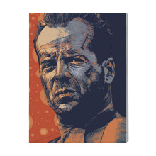 (Bruce Willis=9569) Canvas Print Film Retro Movie Vintage Cinema Poster DIY Framed Kit Wall Art for Living Room Bedroom Decor 16x20 inch