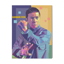 (Donnie Yen=9494) Canvas Print Film Retro Movie Vintage Cinema Poster DIY Framed Kit Wall Art for Living Room Bedroom Decor 16x20 inch