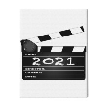 (2021 Clapperboard=4020) Canvas Print Film Retro Movie Vintage Cinema Poster DIY Framed Kit Wall Art for Living Room Bedroom Decor 16x20 inch