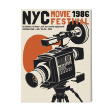 (1986 NYC Movie Festival=7449) Canvas Print Film Retro Movie Vintage Cinema Poster DIY Framed Kit Wall Art for Living Room Bedroom Decor 16x20 inch