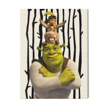 (A Cat, Donkey And Ogre=2061) Canvas Print Film Retro Movie Vintage Cinema Poster DIY Framed Kit Wall Art for Living Room Bedroom Decor 16x20 inch