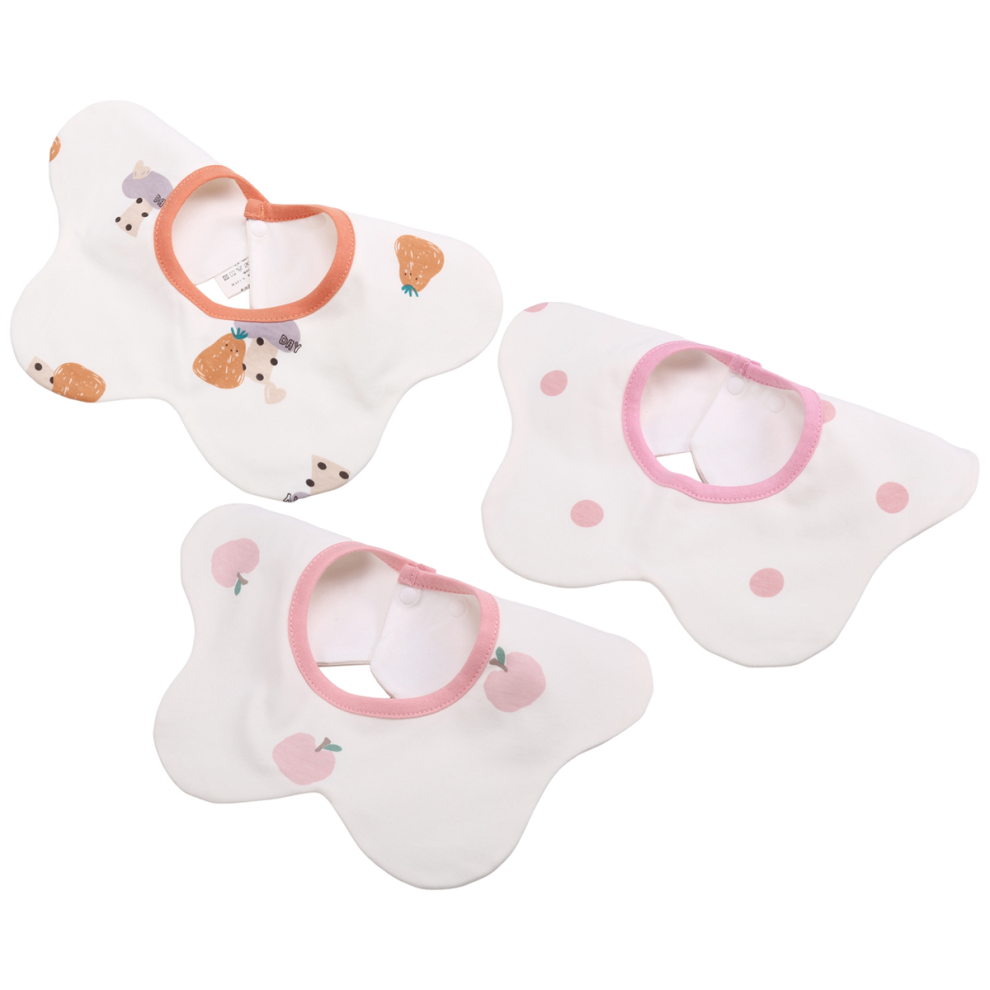 Lot de 3 bavoirs bébé en coton bio rotatifs à 360, réglables en mousseline pour les poussées dentaires et la bave, unisexes
