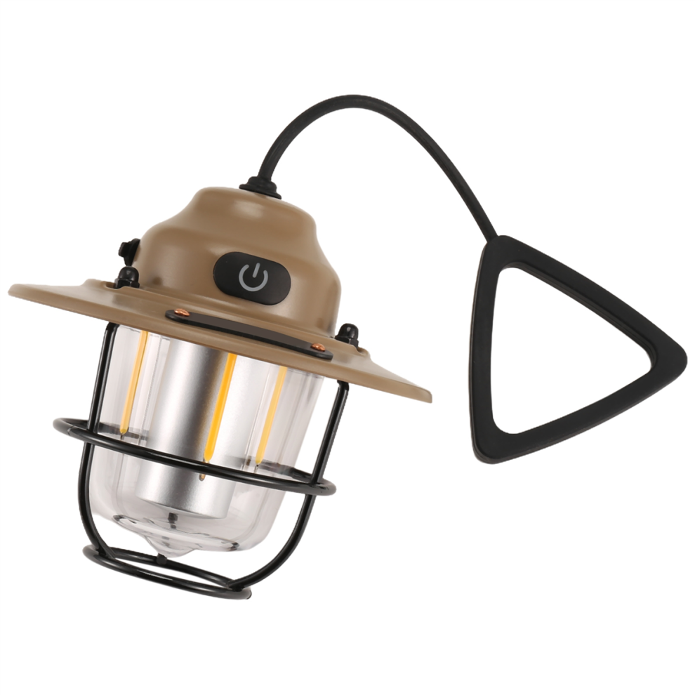 Éclairage extérieur, lampes de camping, auvent de tente, lampes de camping rétro en forme de pomme de pin, lampes à main rechargeables, kaki