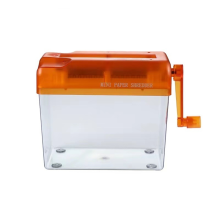 Distruggidocumenti a manovella Mini utensile per tagliare documenti Ricevute Biglietti Bollette Forniture per ufficio Arancione
