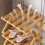 Bamboo Multi-Layer Folding Shoe Rack, Retractable Household Storage Shelf, Space-Saving Shoe Organizer,Primary Color 6