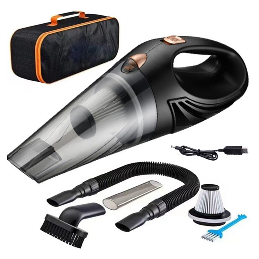 Aspirateur domestique sans fil rechargeable pour voiture, aspirateur haute puissance, aspirateur à main portable, noir