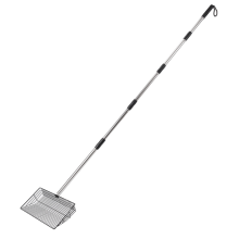 10inch Large Chicken Poop Scooper, 24 to 68in Long Chicken Coop Litter Scoop with Stainless Steel Handle, Sifting Shovel