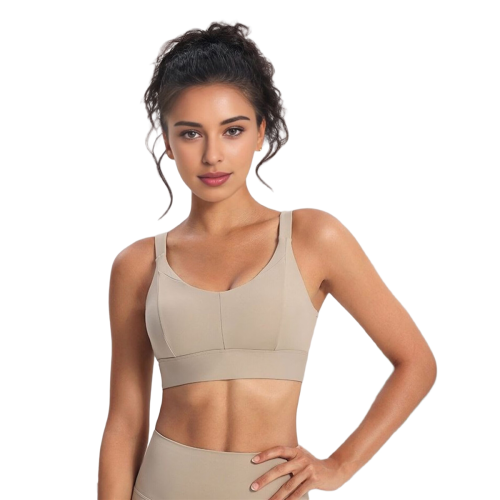 Racerback Sports Bra Khaki S 2