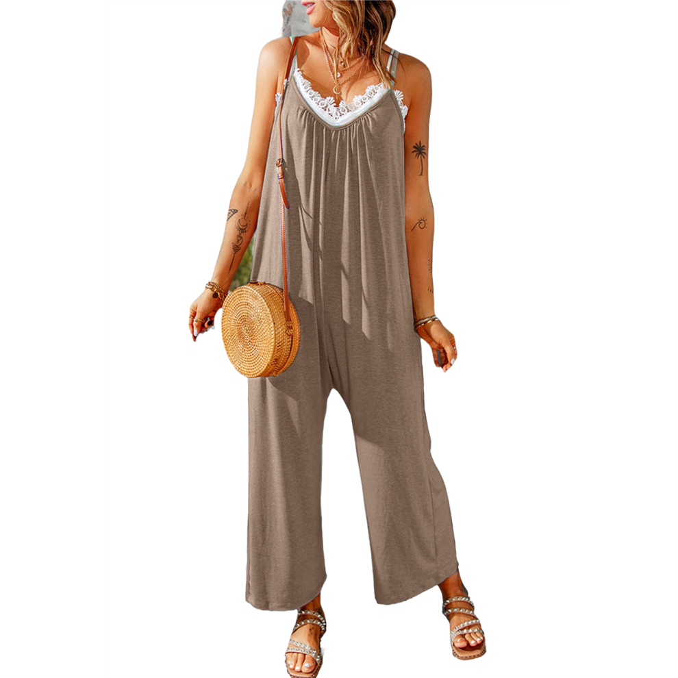 Womens Casual Jumpsuits Light Brown M-image-OPC-PGPJK9Q-NEW
