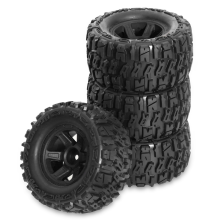 4pcs 90mm Rubber Tire Wheel Tyre for 1/14 1/16 1/18 RC Crawler Car Upgrade Parts Accessories Black