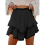 Boho Ruffle Tiered Skorts Ψηλόμεση Mini Φούστες Μαύρες XL 3