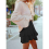 Boho Ruffle Tiered Skorts Ψηλόμεση Mini Φούστες Μαύρες XL 5