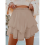 Boho Rüschen Stufen-Skorts Hohe Taille Miniröcke Khaki L 6
