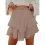 Boho Rüschen Stufen-Skorts Hohe Taille Miniröcke Khaki L 3