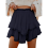 Boho Ruffle Σκορτσάκια Ψηλόμεση Μίνι Φούστες Navy Blue XXL 1