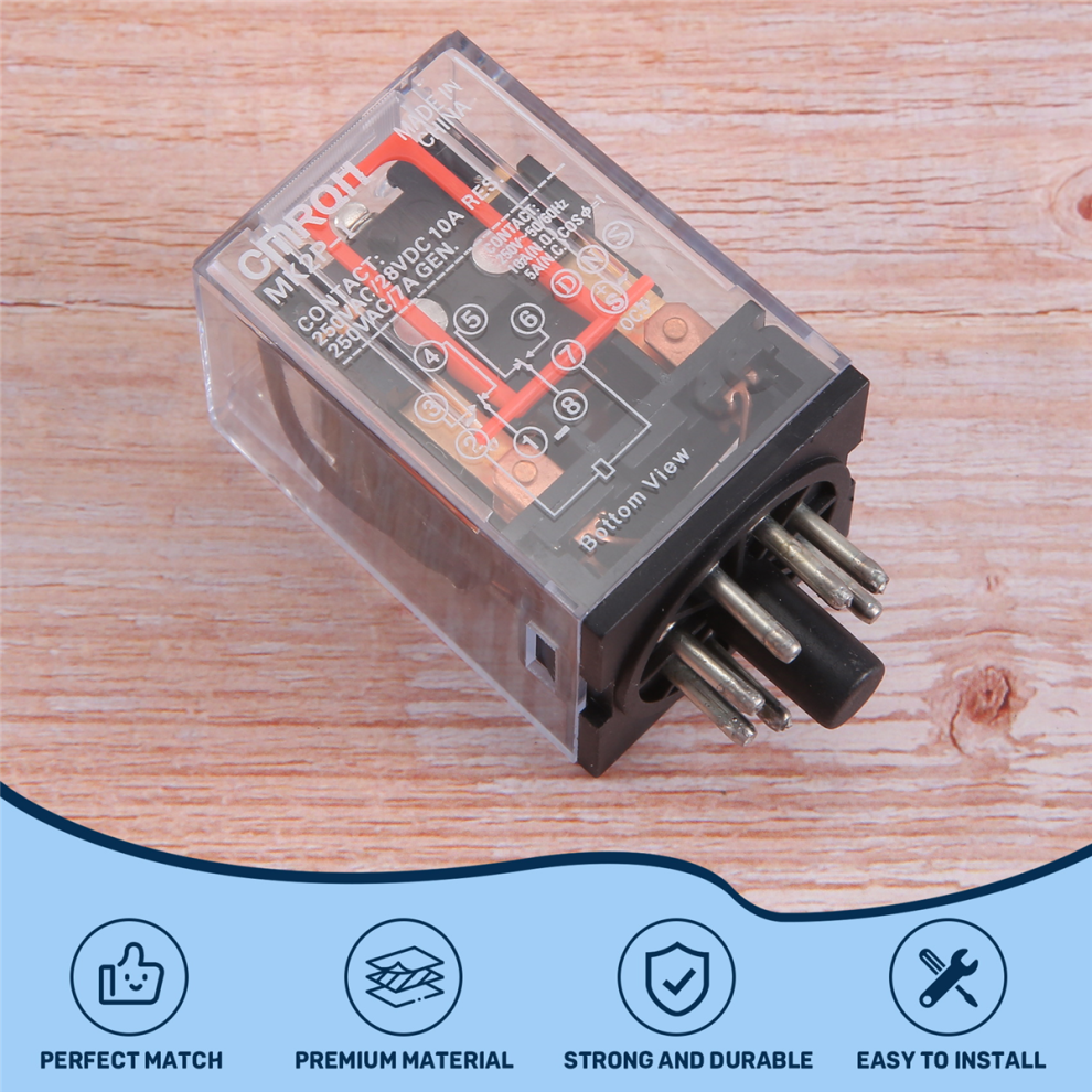 AC 220V/230V Coil Voltage PCB Power Relay 8 Pins DPDT 2NO 2NC MK2P-1 on ...