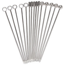 Conjunto de palitos de coquetel de aço inoxidável (pacote com 15)