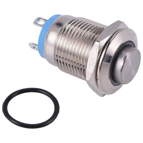 3V Druckschalter Türklingel Blaue LED 12 mm Silber 1