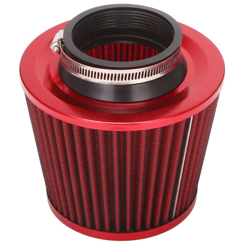 Universal Car Air Filter Vehicle Induction Kit High Power Mesh Cone Red