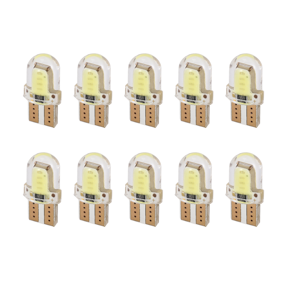 10Pc Led T10 W5w Cob Smd Canbus Silica Bright License Bulb White/Light 4851067652260