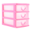 Mini translucent Drawer type plastic Storage Box（rose red 3 Layers） 9
