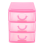 Mini translucent Drawer type plastic Storage Box（rose red 3 Layers） 2