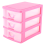 Mini translucent Drawer type plastic Storage Box（rose red 3 Layers） 8