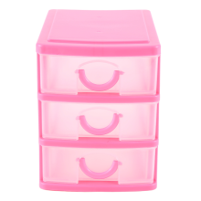 Mini translucent Drawer type plastic Storage Box(rose red 3 Layers)