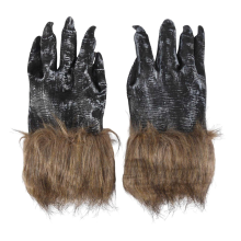 1 pár vlčích rukavíc halloweenska maska sada zvieracích masiek vlkolak Masquerade Wolf (veľkosť: L, farba: čierna)