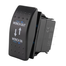 12V 20A Winch In Out ON-OFF-ON Rocker Switch 7 Pin LED blue