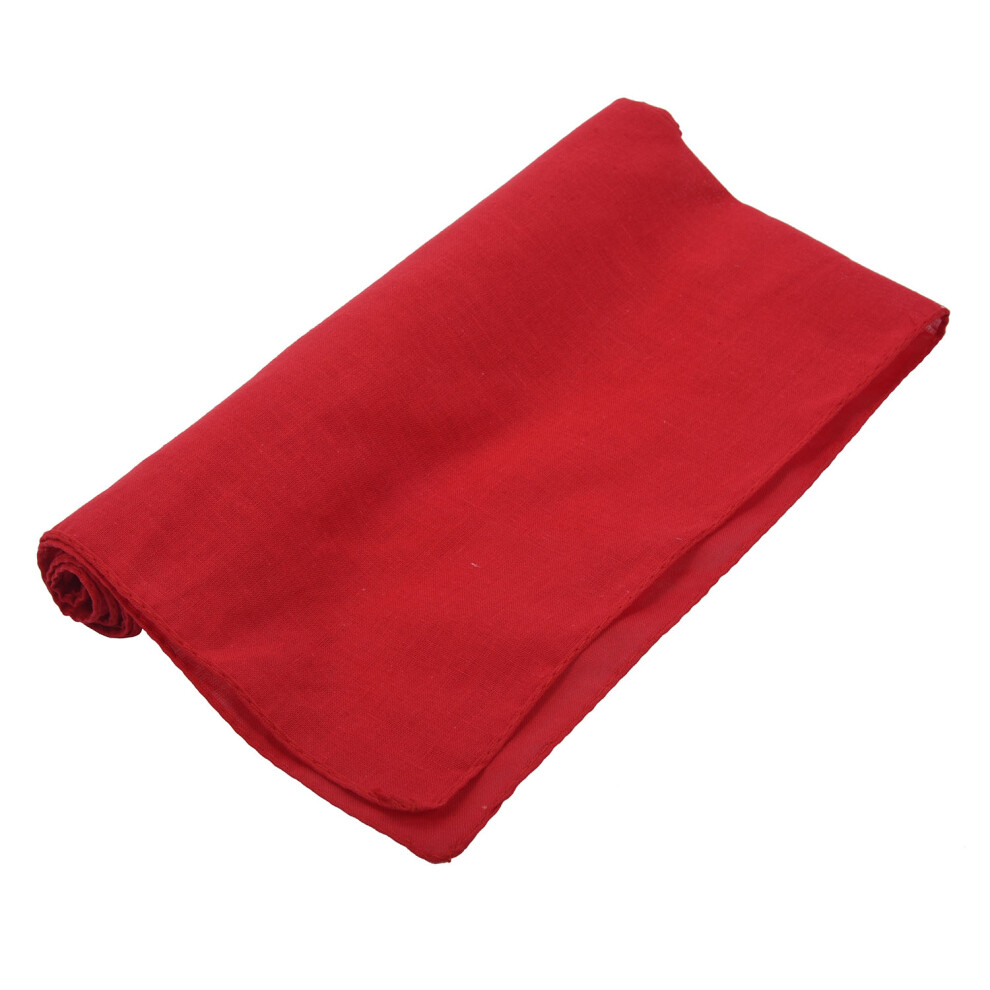 Bandana fantaisie uni 100 % coton, tour de cou, poignet, foulard, 12 couleurs, couleur : rouge