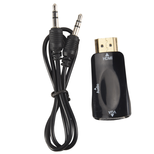 Μετατροπέας βίντεο 1080P HDMI από αρσενικό σε VGA θηλυκό Καλώδιο εξόδου ήχου 3,5 mm Hot black 2