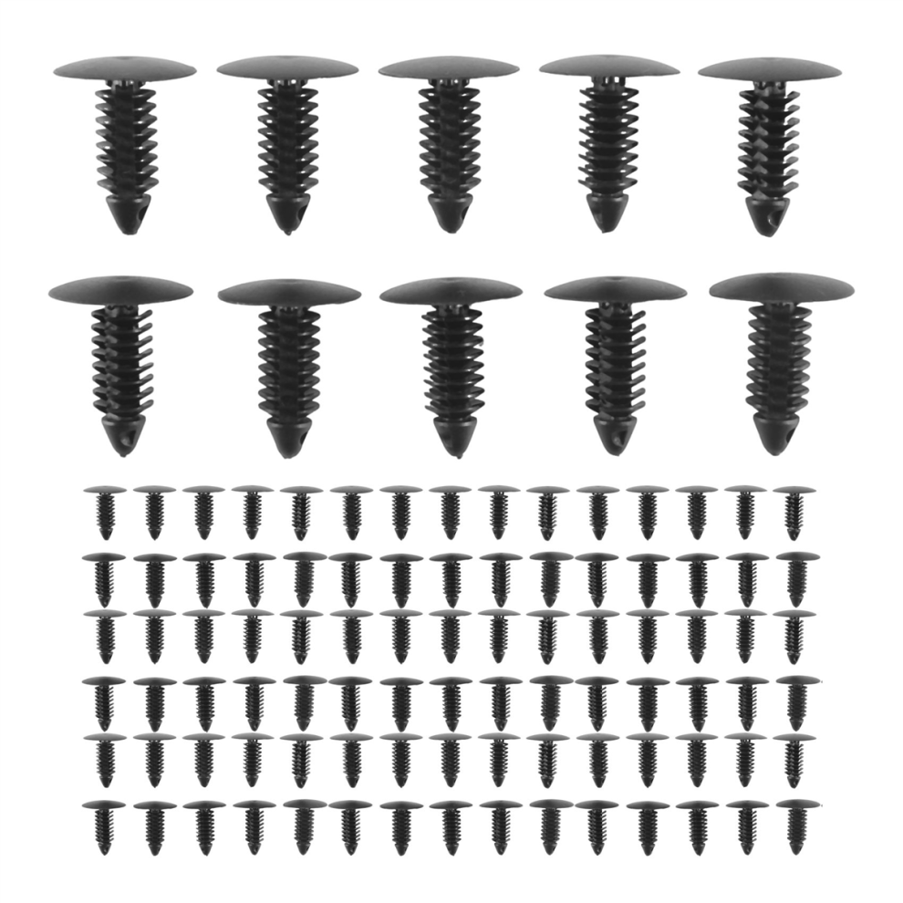 100X Plastic Bumper Fastener Rivet Clips Automotive Furniture Assembly Expansion Screws Kit Auto Body Black 4851067659238