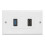 1x 2Port HDMI + USB 3.0 Buchse Wand Frontplatte Panel Steckdose Extender Weiß 4