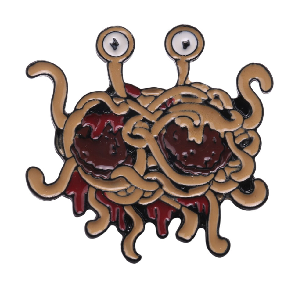 Broche en émail FSM avec motif ramen humoristique pour jeans, chemise, manteau, revers, badge en métal