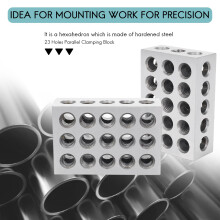 2 Pcs 25 x 50 x 75mm En Acier Trempe Blocs 23 Trous Paralleles Bloc de Serrage Outils de Tour de Precision 0.005mm Pour Machine Outil