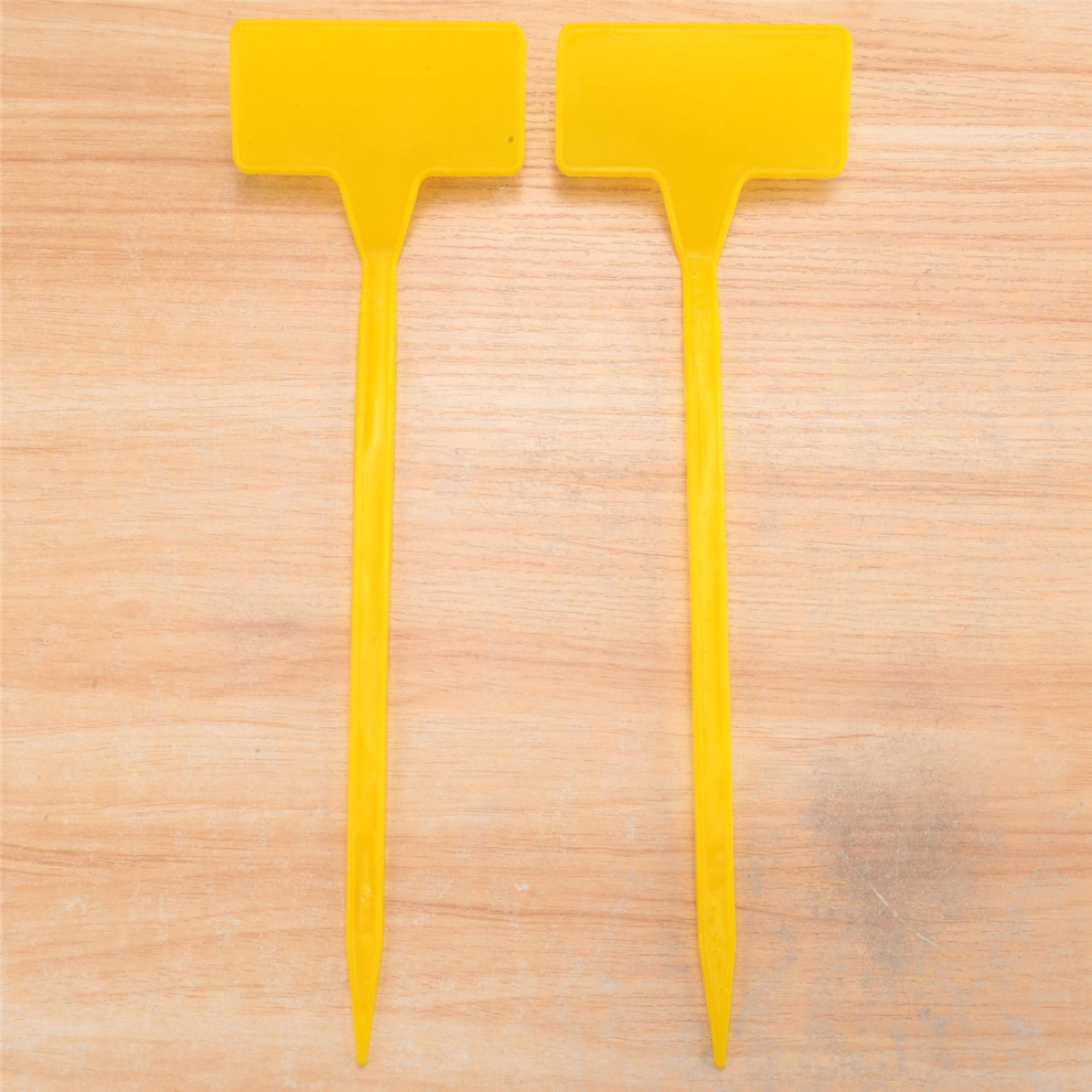 Gardens Planting Tools 50 Pcs Bonsai Plastic Plant Labels Garden T-Type Upturned Tags Markers Nursery Yellow-image-OPC-PGPJQTQ-NEW