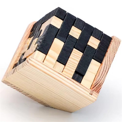3D Cube Puzzle Luban Interlocking Creative Educational Wooden Toy 1