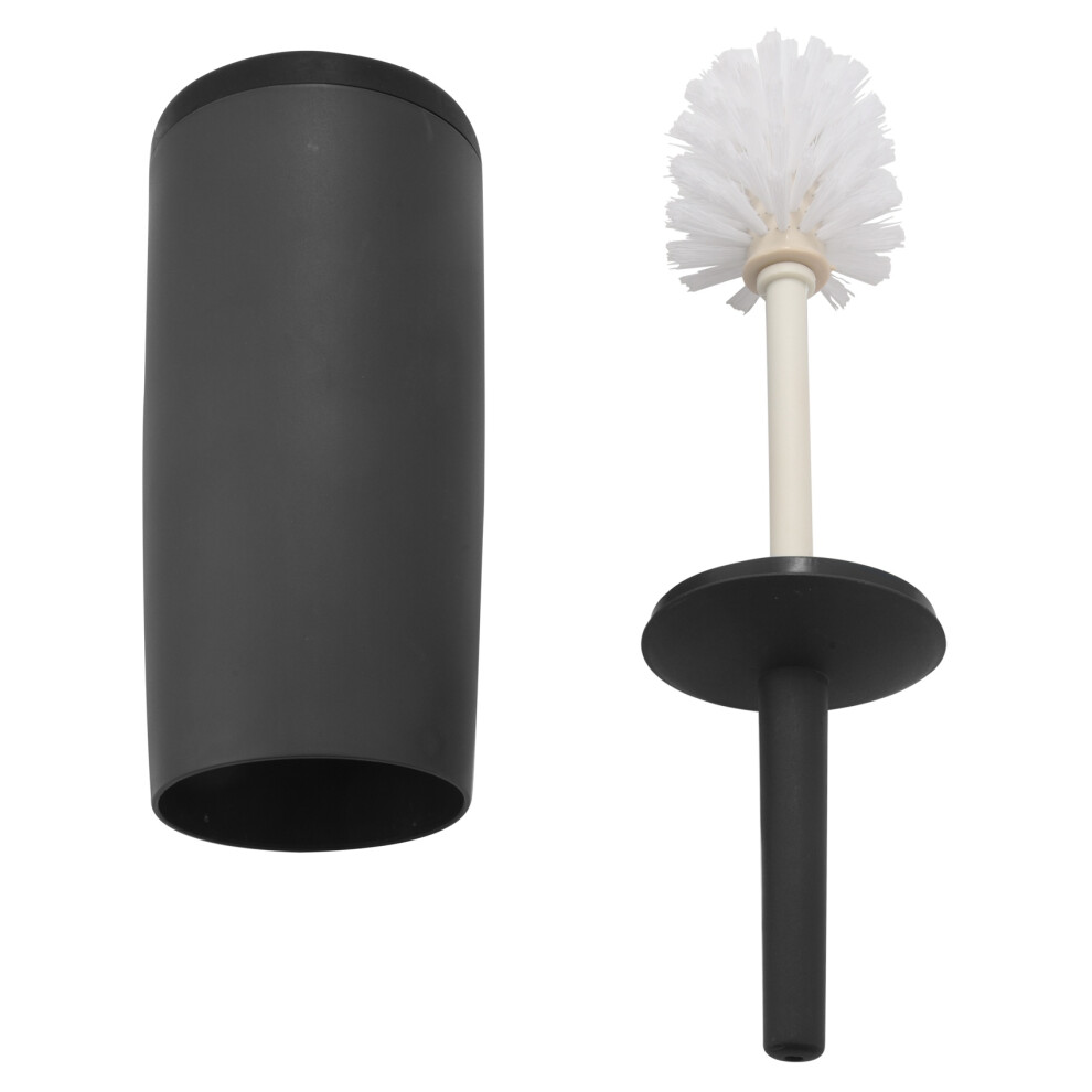 Brosses et supports de toilettes Brosse de cuvette avec support Gris foncé pour salles de bains Design moderne Couvercle Longe
