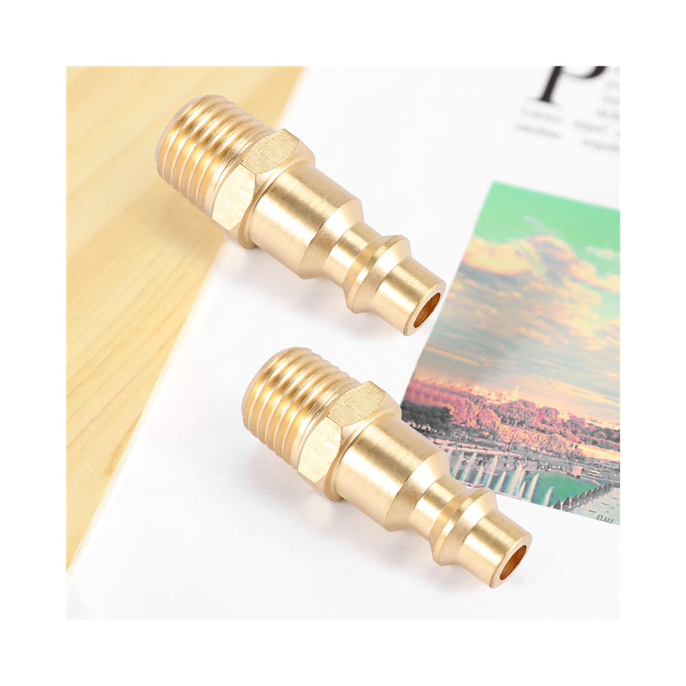 Brass 1/4 Inch Npt Male Air Hose Quick Connect Adapter,Air Coupler Plug Kit,Air Compressor Fittings 10Pcs (Male Npt) 4851067670530