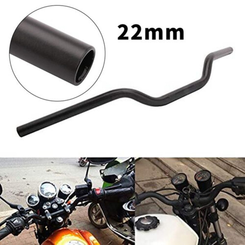 Guidão de motocicleta de 7/8 polegadas e 22 mm, universal, para Sportster XL 883 1200 Custom Chopper Softail Dyna, preto 2