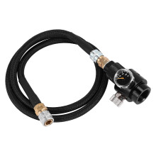 Regolatore con tubo flessibile remoto SLP FLEX da 100 cm da 0 a 200 psi per bombola di CO2 HPA