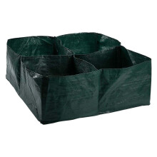 Maceta de tela elevada para jardín, con 4 rejillas divididas, maceta cuadrada para cultivo de verduras, flores y plantas.