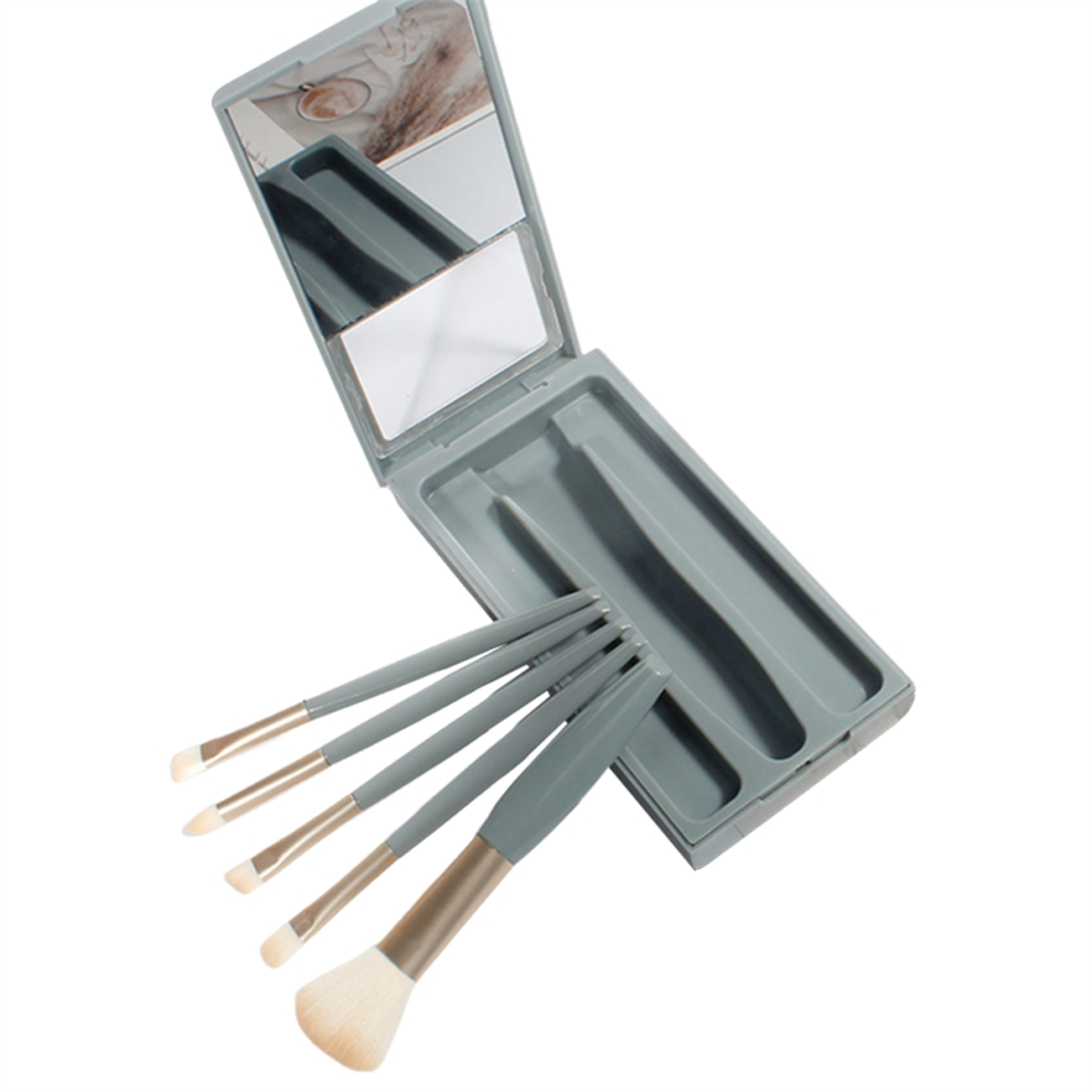 Typecat Makeup Brushes Set Easy-Taken Makeup Brush Set With Case And Mirror Small Cosmetic Brushes Perfect For Travel B